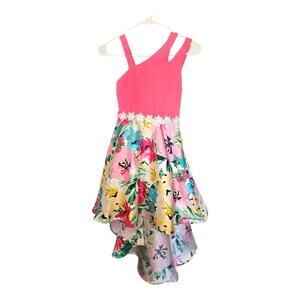 NWOT Speechless Kids Girl's Sleeveless High-Low Split Strap Maxi Dress Pink (10)
